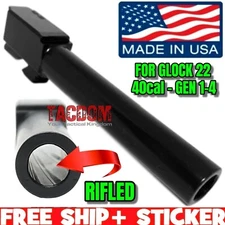 USA MADE Black Nitride Barrel for GL0CK 22 GEN 1-4 .40 S&W - USA - RIFLED 4.49"