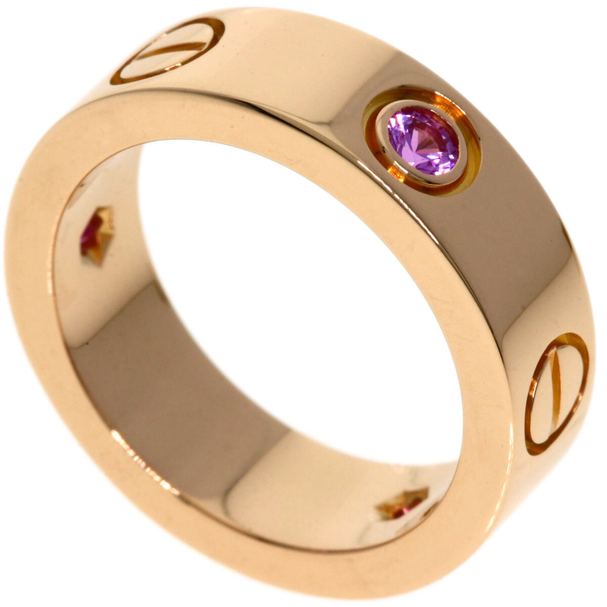 Cartier LOVE RING ピンクゴールド ダイヤモンド1石 CARTIER Ring love ring pink sapphire # 48 K18 Pink Gold | eBay