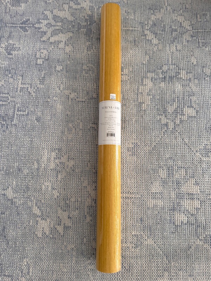 298 NEW Serena & Lily Grasscloth Wallcovering Ochre Yellow Gold