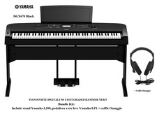 YAMAHA DGX670 BK PIANO DIGITALE 88 TASTI PESATI KIT STAND L300 + PEDALIERA LP1