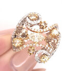 2.02ct Fancy Color Marquise Pear and Round Cut Diamond Right-Hand Ring