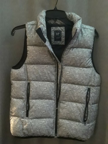 Gap Quilted Down Puffer Vest GRAY/WHITE 