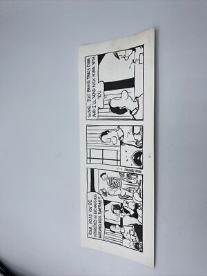 BRIAN BASSET ORIGINAL ADAM PEN INK White Out ART Comic DAILY Universal BH 5x14 