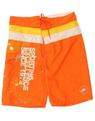 NIKE Herren Grafik Badeshorts Medium Orange Colourblock Polyester DJ23