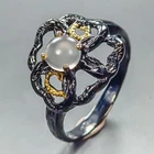 Gemstone jewelry Natural Moonstone Ring 925 Sterling Silver Size 9 /R449047