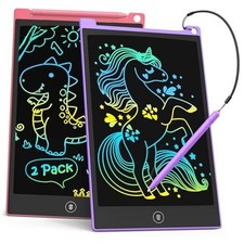 2 Pack LCD Writing Tablet, 8.5 Inch Colorful Doodle Board Drawing Purple Pink
