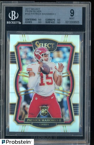 2017 Panini Silver Prizm #103 Patrick Mahomes II RC Rookie Premier Level BGS 9