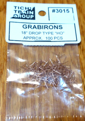 Tichy Train Group HO #3015 Grabirons (18'' Drop Type ''HO'' Approx 100pcs in pkg.)