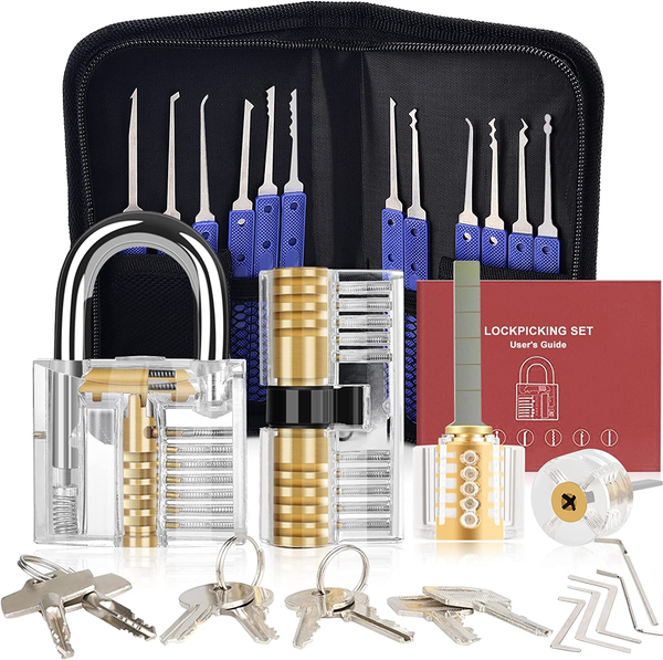 Lockpicking Set 36 Teile FüR AnfäNger Und Profis Mit ÜBungsschlöSsern-image