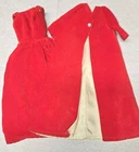Vintage Barbie Clone outfit Red Velvet Coat And DRESS