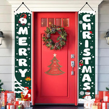 Christmas Decorations Outdoor Yard Front Porch Sign Set, Door Banner, Hanging...