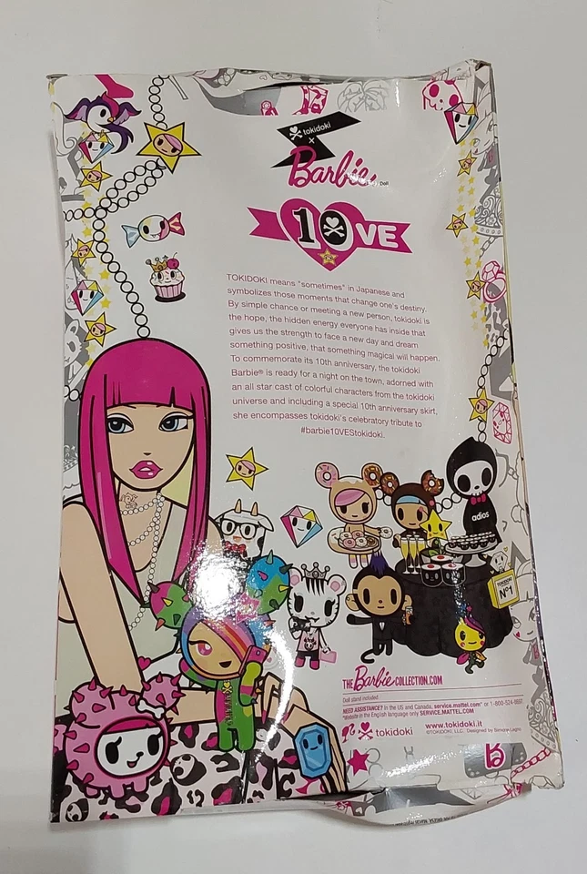 Barbie Tokidoki 10th Anniversary Black Label CMV57 NRFB New Damaged Box Complete - Photo 2/4