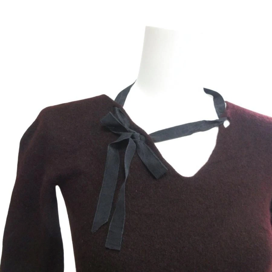 Maglione pullover maglia corta scollo a V in cashmere Gucci usato nastro... - Immagine 4 di 4