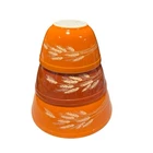 Vintage Set Pyrex Nesting Mixing Bowls 401 To 403 Autumn Harvest Wheat