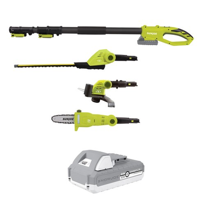 #ad SUN JOE CORDLESS LAWN CARE SYSTEM GRASS HEDGE TRIMMER BATTERIES CHARGERS GREEN $172.13