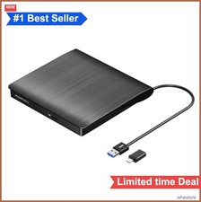 External CD DVD Drive USB 3.0 Type-C for Laptop PC Burner Reader Writer Slim