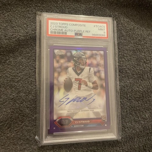 2023 Topps Chrome Autographs C.J. Stroud #TCA-CS Purple Refractor /175 PSA 9