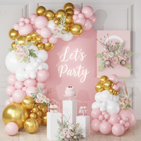 Luftballons Rosa Weiß Gold, 113 StüCk Geburtstagsdeko Weiß Rosa Luftballons Gebu
