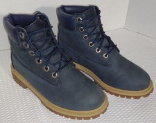 NUOVO Timberland ragazzo 6 pollici premium stivali impermeabili stringati blu taglia 4 senza scatola
