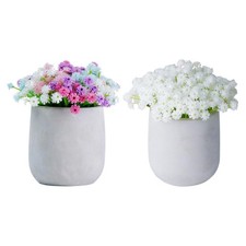 Gypsophila Artificial Flowers Tabletop Ornament Lifelike Faux Plant in Pot