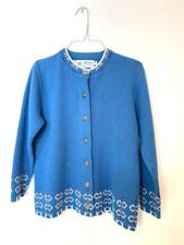 Vintage Jersild Sweater Made in USA Size 38 Scalloped Floral Grannycore FLAWS M