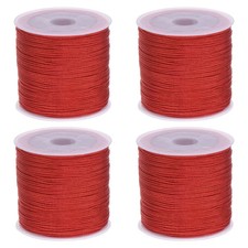 4 Rolls Nylon String Cord 45 Yards 0.8mm Nylon Cord Beading Red