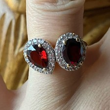 Rhodolite Garnet Red Garnet Sterling Silver Ring Size 6