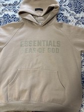 Size Medium - Essentials Fear of God  Seal  Tan Men  s Hoodie FOG Brown M