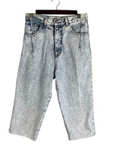 Vintage Acid Wash Denim Shorts Blue 28" 80s Western Boho Grunge Skater Indie 90s