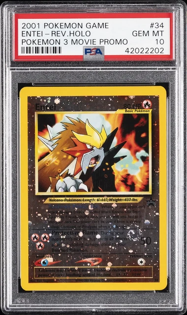 2001 POKEMON GAME MOVIE POKEMON 3 MOVIE PROMO #34 ENTEI-REVERSE FOIL PSA 10