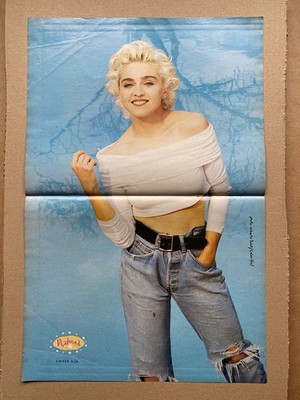 MADONNA SMASH HITS CENTRE POSTER Original music press centre poster -folded/stap