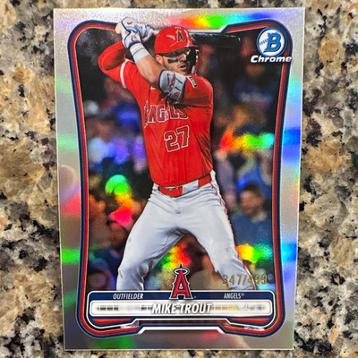 Topps 2026 Bowman Chrome Mike Trout Refractor #75 Los Angeles Angels /499