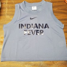 NEW NIKE Womens Size Large Indiana Fever WNBA Jersey Slim Fit Blue Cropped Tank