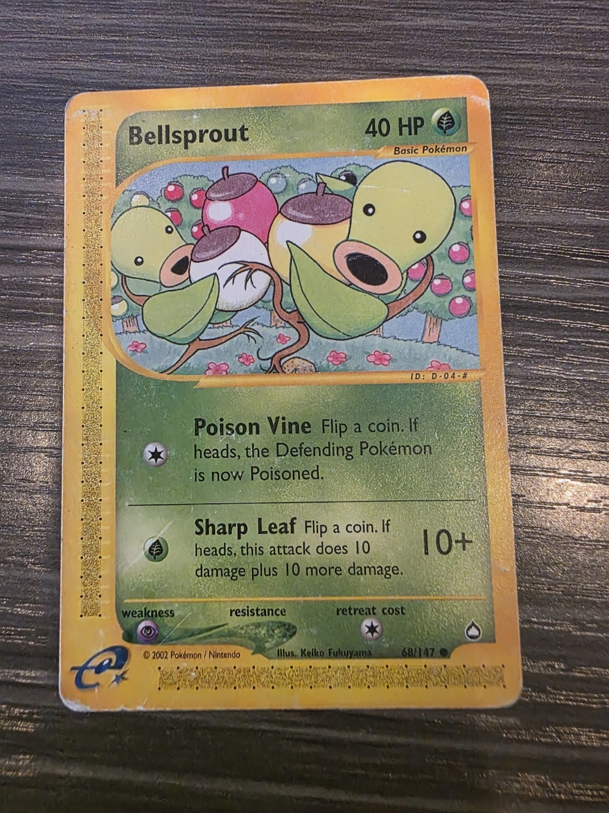 Bellsprout 68/147 Aquapolis WOTC Vintage Pokemon 2002 - MP