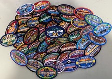 Lote completo de parches con logotipo de programa de televisión Survivor planchado, temporada 01-50