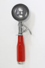 Vintage Red Plastic Handle Ice Cream Scoop Made in Japan