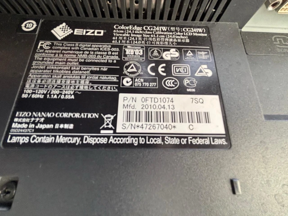 Eizo ColorEdge CG241W 24" Widescreen LCD Display Monitor - Image 4 of 4