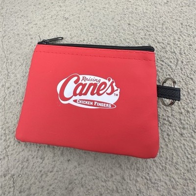 Raising Cane's Chicken Fingers Red Zipper Wallet Coin Pouch, Restaurant theme 