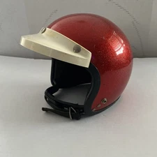 Vintage Arthur Fulmer AF20 Red Metal Flake Motorcycle Helmet Size Medium/Large
