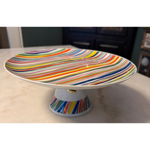 Vtg 1977 Seymour Mann Candy Stripe Cake Stand Candy Is Dandy Porcelain Japan 10"