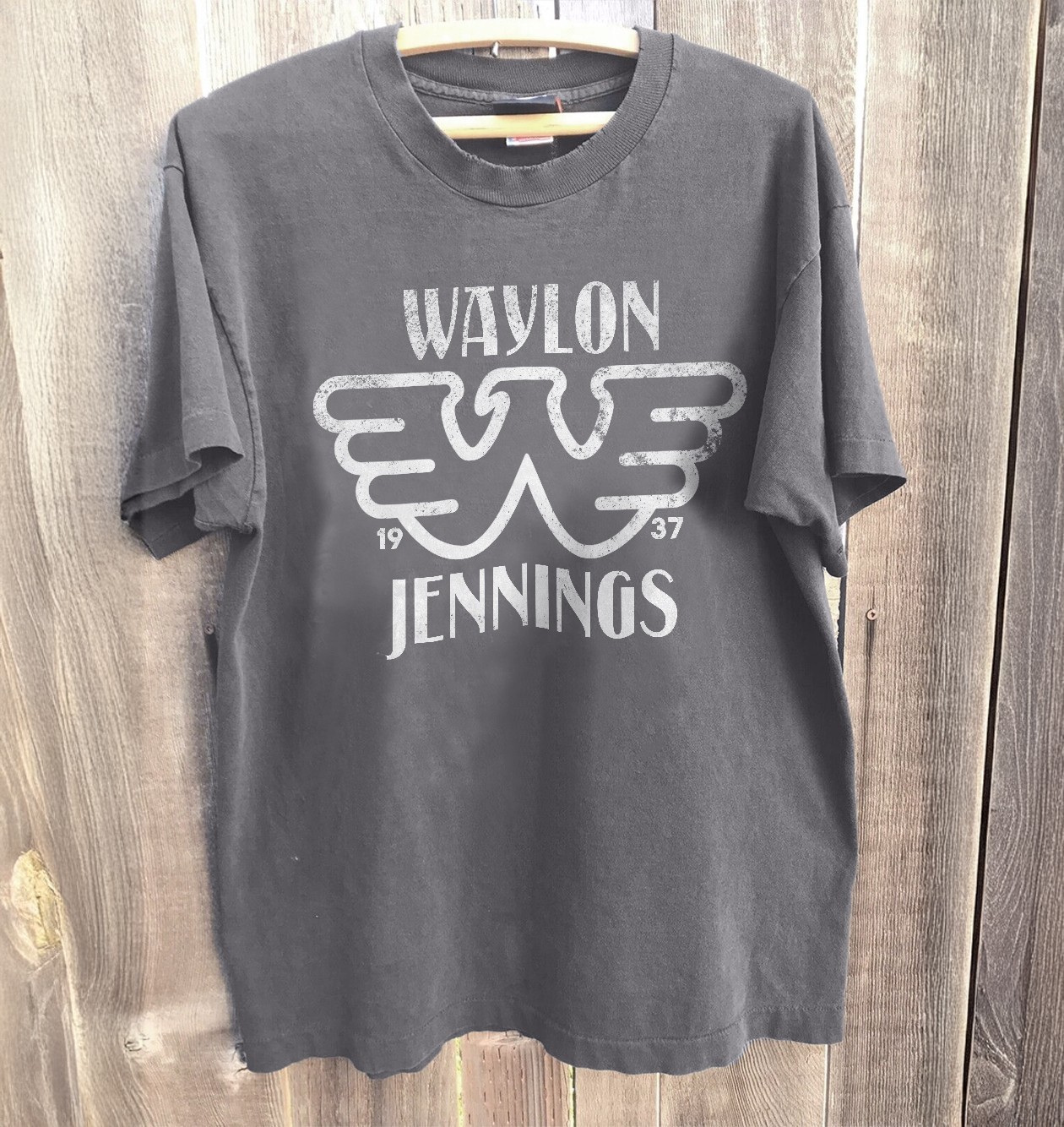 Jennings Waylon Logo Charcoal copy Unisex Charcoal T-shirt Size S-5XL