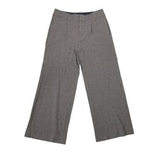Banana Republic Navy Blue and Tan Check Plaid Wool Wide Leg Pants 12