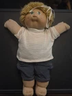 1985 Cabbage Patch Kid Short Blonde Hair Green Eyes Two Dimples Vintage