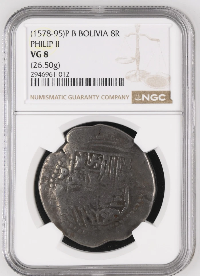 (1578-95)P B BOLIVIA 8R PHILIP II, NGC, VG 8 - Image 3 of 4
