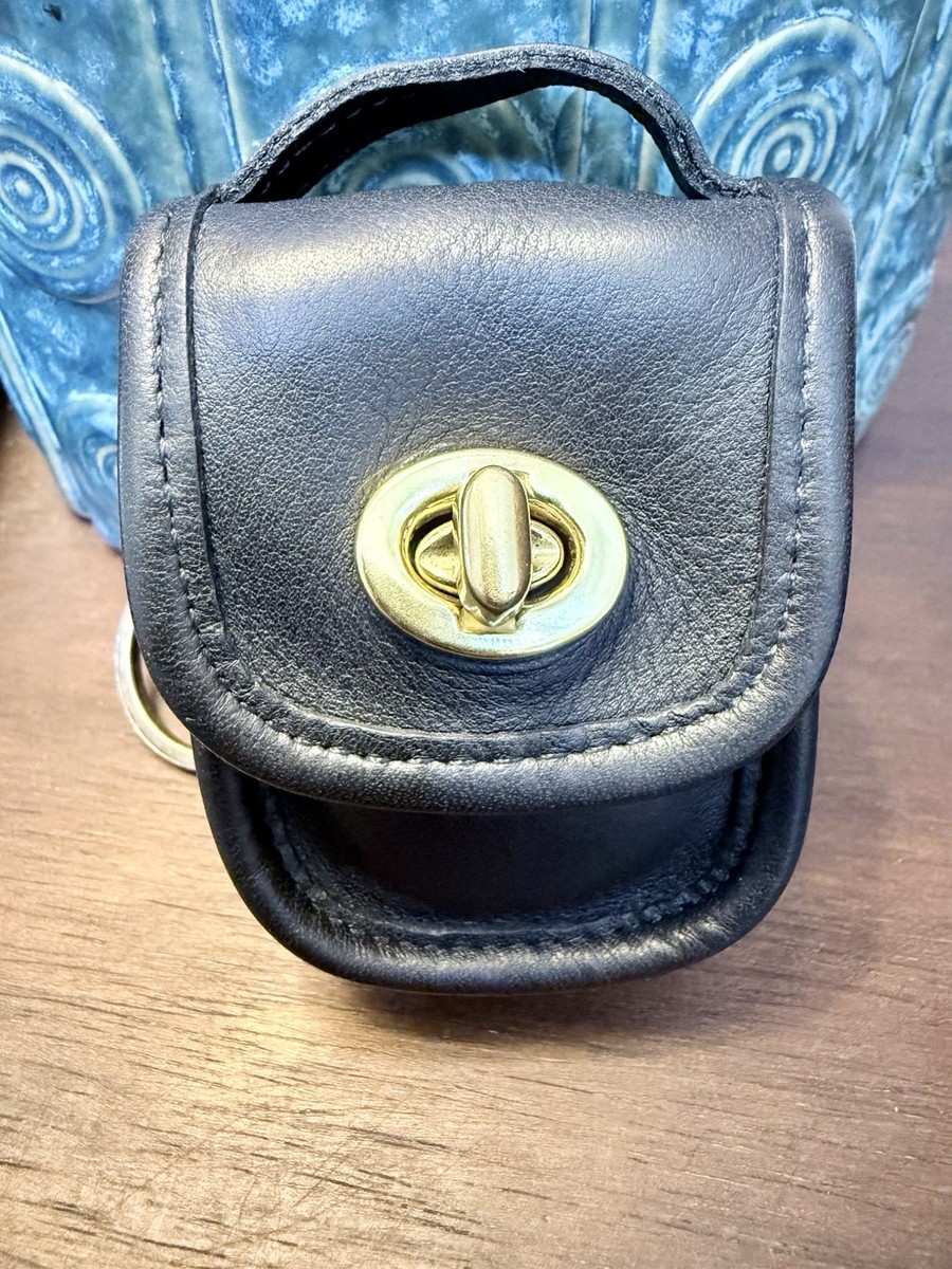 Rare Coach Mini Station Bag Charm/Key Chain Fob Coin Purse Turn