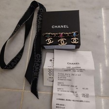 Chanel Hair Barrette Coco Charm Limited Colorful Rhinestone Pearl Near Mint Rare