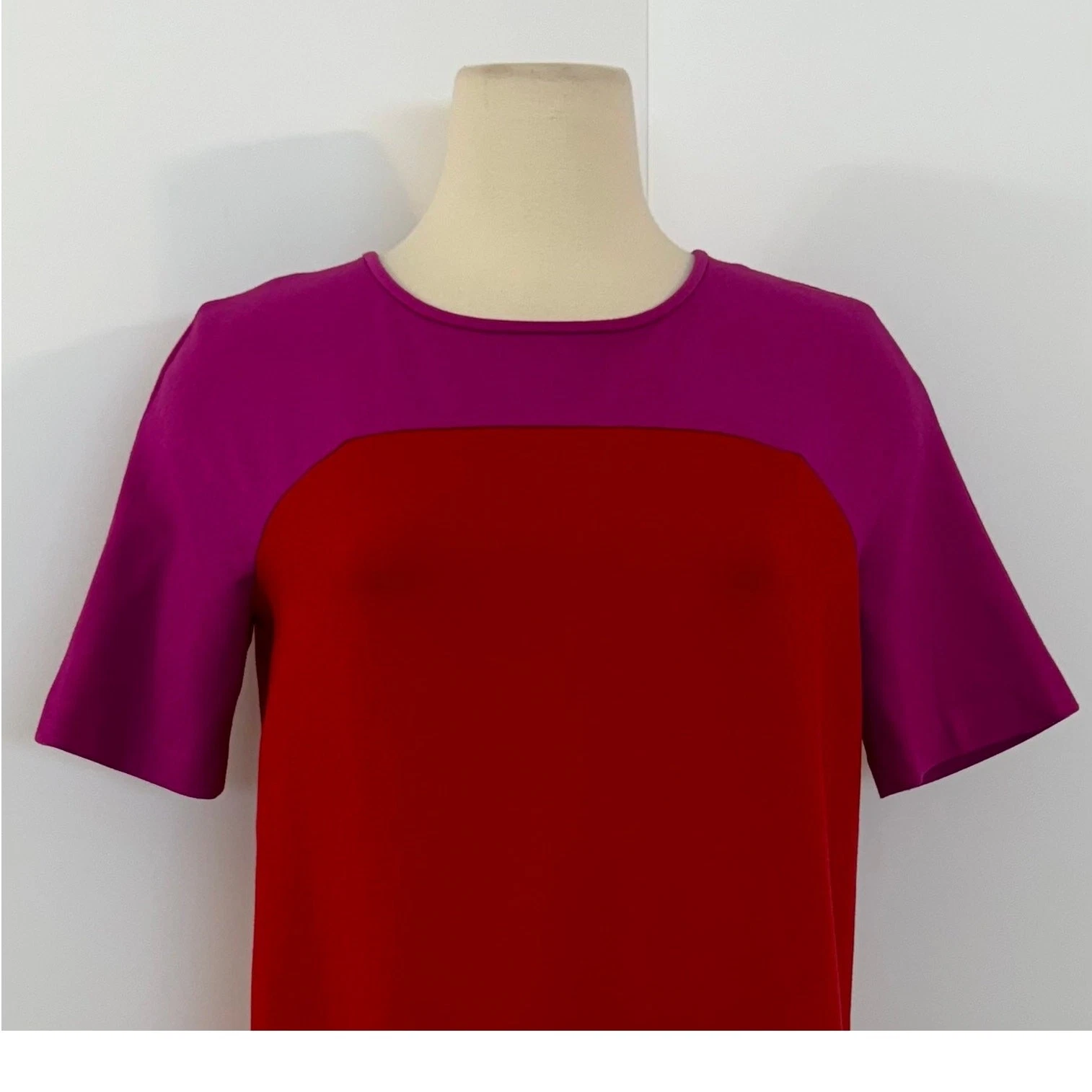 Abito Kate Spade Racquel rosa rosso colorblock ponte shift taglia 8