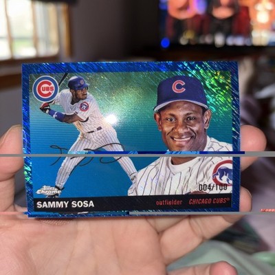 2025 Topps Chrome Platinum Anniv Sammy Sosa Blue Lava Refractor /100 Retail Only