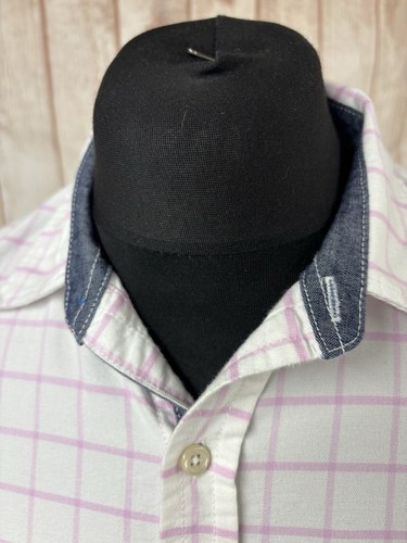 Joules Men's Medium Pink White Gingham Check Long Sleeve Shirt WEBLEY - Picture 5 of 24