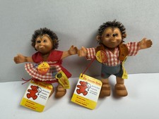 Vintage Steiff Mecki Mucki Hedgehog Dolls Mini Lot Of 2 West Germany 7627 7628